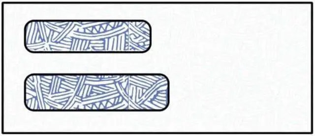 Main image of #8-5/8 Double Poly Window Envelopes, 3-5/8" x 8-5/8" 24# White Wesco Double Lookins, Blue Wesco Inside Tint (Box of 500)