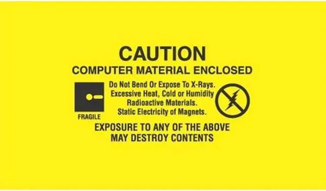 Main image of 3" x 5" Caution Computer Material Labels (500 per Roll)