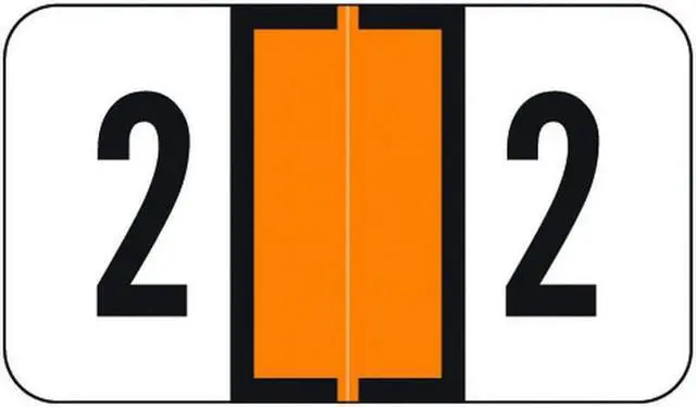 Main image of Jeter 2600 Compatible Numeric "2" Labels, Laminated Stock, 1-5/8" x 15/16" Individual Numbers - Roll of 500