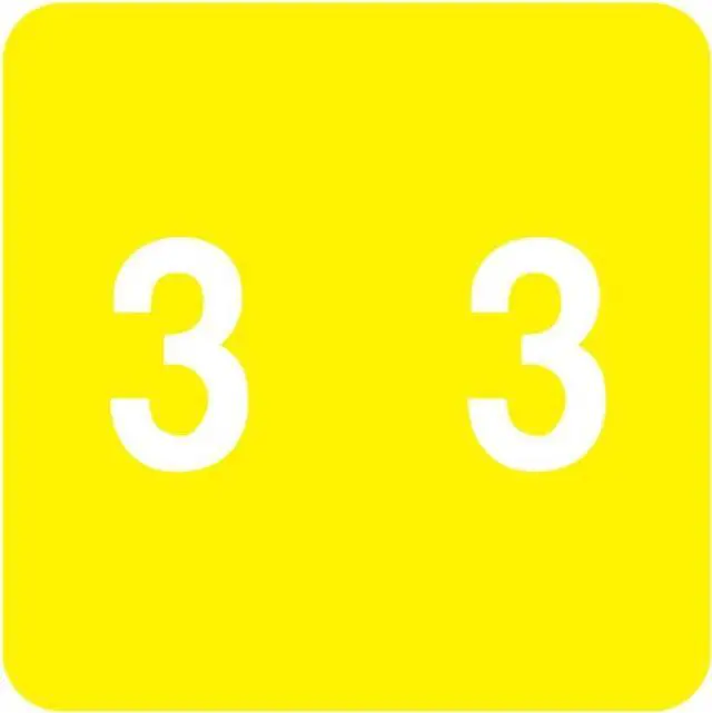 Main image of Acme Compatible "3" Numeric Labels, Laminated Stock, 1-1/2" X 1-1/2" Individual Numbers - Roll of 500