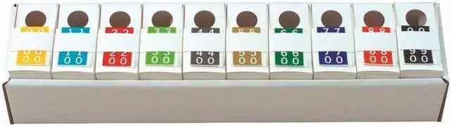 Main image of 1.5" x 1" Barkley FDSTM Compatible Double Digit Numeric Labels, Full Set "00-90", 60# Laminated Stock, 10 Rolls of 500