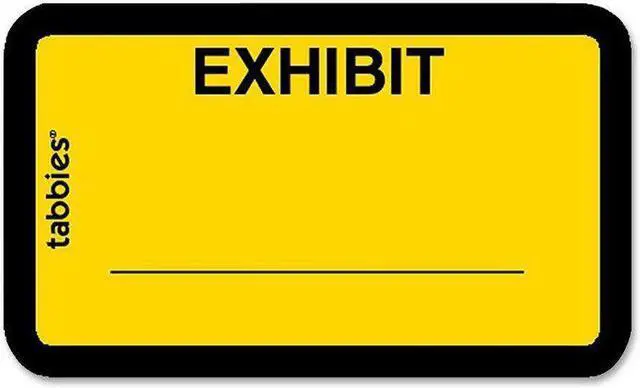 Main image of Tabbies Tabbies Color-coded Exhibit Labels 1.62" Width x 1" Length - 252 / Pack - Yellow