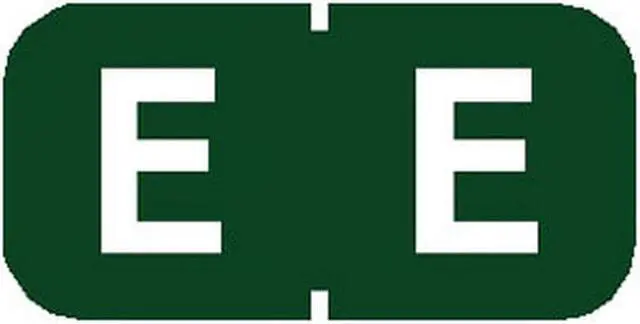 Main image of Tab Compatible Mini "E" Labels, Vinyl Kimdura Stock, 1/2" X 1" Individual Letters - Roll of 500