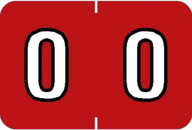 Main image of Barkley NBKM Compatible Numeric "0" Labels, Laminated Stock, 1" X 1-1/2" Individual Numbers - Roll of 500