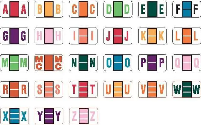 Main image of Jeter 5100 Compatible Alpha Labels, Laminated Stock, 15/16" X 1-5/8", Starter Set - 27 Rolls of 500