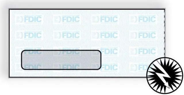 Main image of #10 Digi-Clear Window Envelopes, 4-1/8" x  9-1/2", White Sulphite, Blue FDIC Inside Tint, Diagonal Seams (Box of 500)