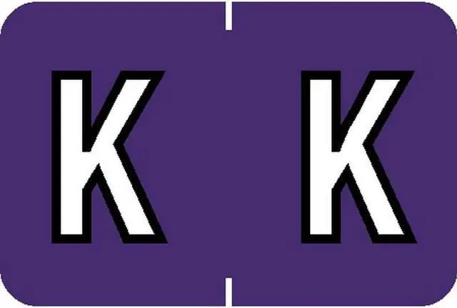 Main image of Barkley ABKM Compatible "K" Labels, Laminated Stock, 1" X 1-1/2" Individual Letters - Pack of 225