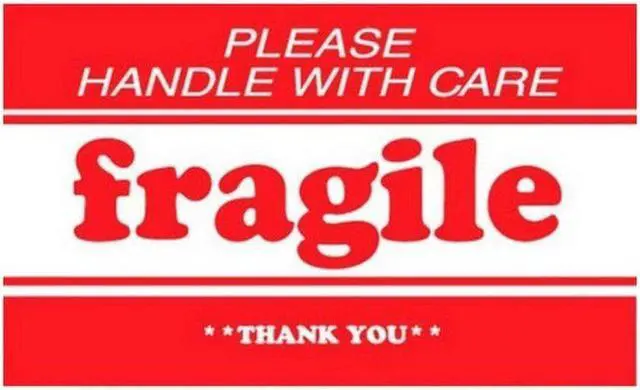 Main image of 2" x 3" Fragile Please Handle With Care Thank You Labels (500 per Roll)