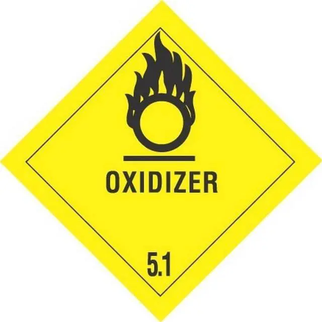 Main image of 4" x 4" Oxidizer D.O.T. Class 5 Hazard Labels (500 per Roll)