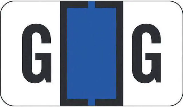 Main image of Traco Compatible "G" Labels, Polylaminated Stock, 15/16 " X 1-5/8" Individual Letters - Roll of 500