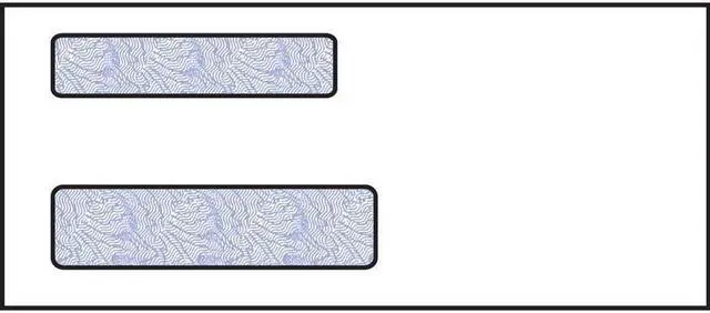 Main image of 3-3/4 x 8-3/4, Double Window Envelope, 24# White Wove, Blue Woodgrain Inside Tint, (Box of 500)