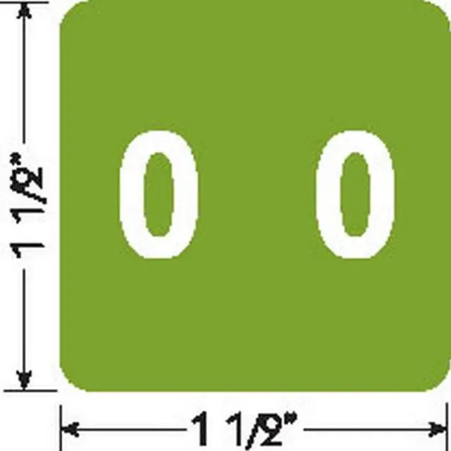 Main image of Acme Compatible "0" Numeric Labels, Laminated Stock, 1-1/2" X 1-1/2" Individual Numbers - Roll of 500