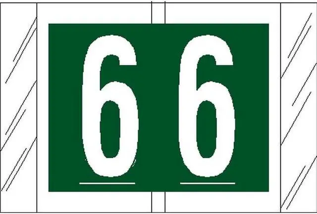 Main image of Tabbies Compatible "6" Numeric Labels, Laminated Stock, 1" X 1-1/2" Individual Numbers - Roll of 500