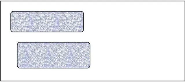 Main image of #9, Double Window Envelope, 3-7/8" x 8-7/8", 24# White Wove, Quick Stick Seal, Blue Woodgrain Inside Tint (Box of 500)