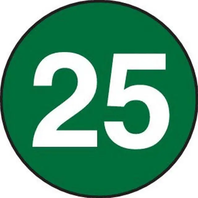 Main image of 2" Diameter number 25 circle labels (500 per Roll)