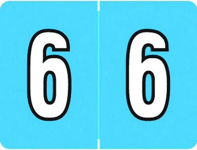 Main image of DataFile/Tab L8700 Compatible "6"  Numeric Labels, Laminated Stock, 1-1/4" x 15/16" Individual Numbers - Roll of 500