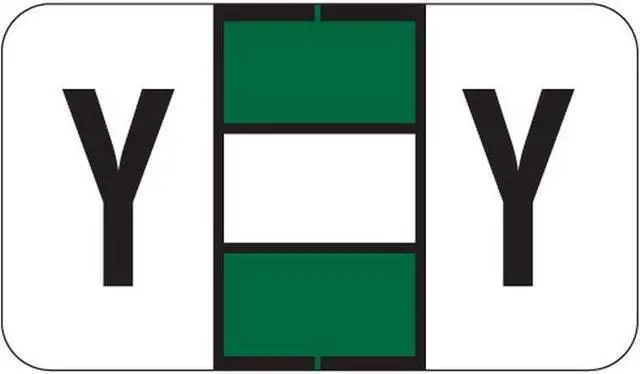 Main image of Jeter 0200 Compatible "Y" Labels, Laminated Stock, 15/16" X 1-5/8" Individual Letters - Roll of 500