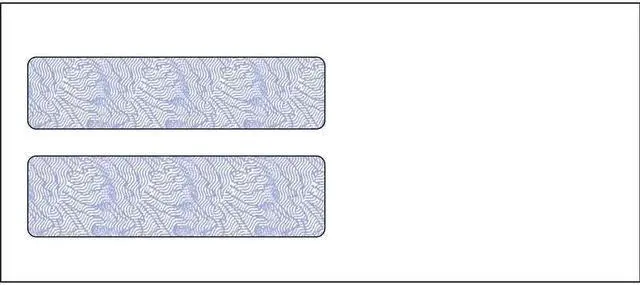 Main image of #9, Double Window Envelope, 3-7/8" x 8-7/8", 24# White Wove, Quick Stick Seal, Blue Woodgrain Inside Tint (Box of 500)