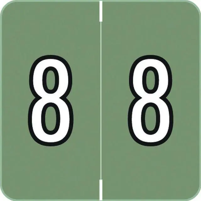 Main image of Barkley FNDBM Compatible  "8" Numeric Labels, Laminated Stock, 1-1/2" x 1-1/2" Individual Numbers - Roll of 500