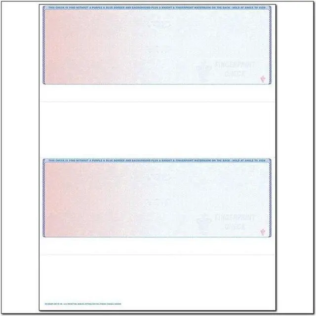 Main image of Red to Blue Rainbow Laser Check, Top Position, Fingerprint II, Panels at 3-1/2 - 2 - 3-1/2 - 2 (Ream of 500)