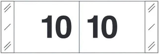 Main image of Tabbies 11830 Compatible Numeric "10" Labels, Laminated Stock, 1/2" X 1-1/2" Individual Numbers - Roll of 500