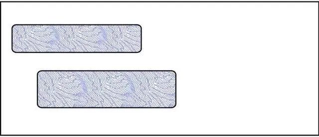 Main image of Check, Double Window Envelope, 3-5/8" x 8-5/8", 24# White Wove, Blue Woodgrain Inside Tint, (Box of 500)