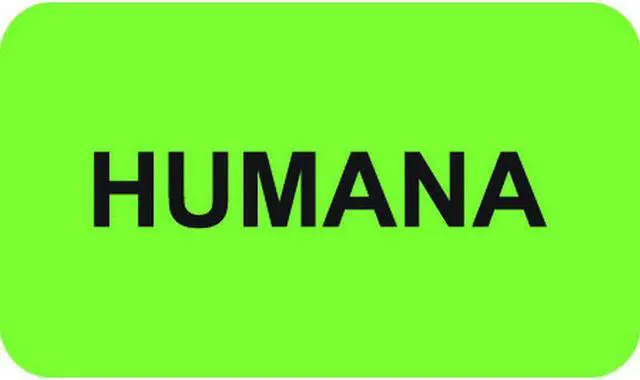 Main image of Insurance Labels, HUMANA - Fluorescent Green, 1-1/2" X 7/8" (Roll of 250)