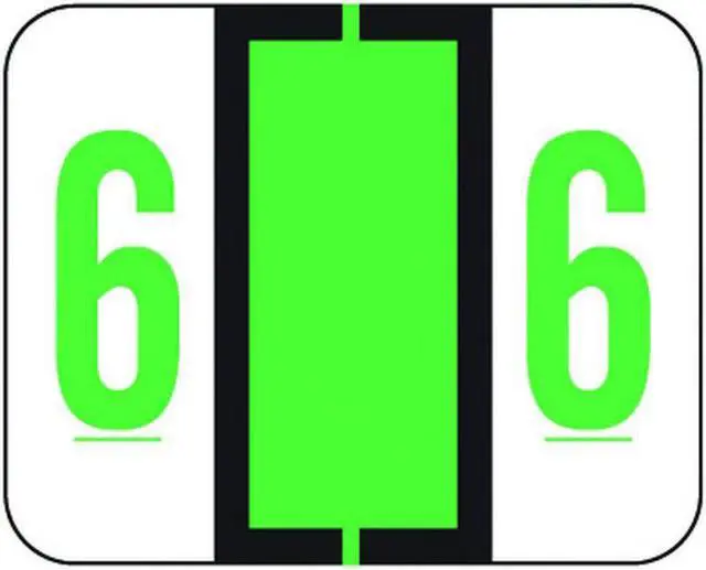 Main image of File Doctor Compatible  "6" Numeric Labels, Laminated Stock, 1-1/4" x 1" Individual Numbers - Roll of 500