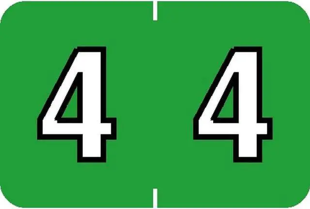 Main image of Barkley NBKM Compatible Numeric "4" Labels, Laminated Stock, 1" X 1-1/2" Individual Numbers - Roll of 500