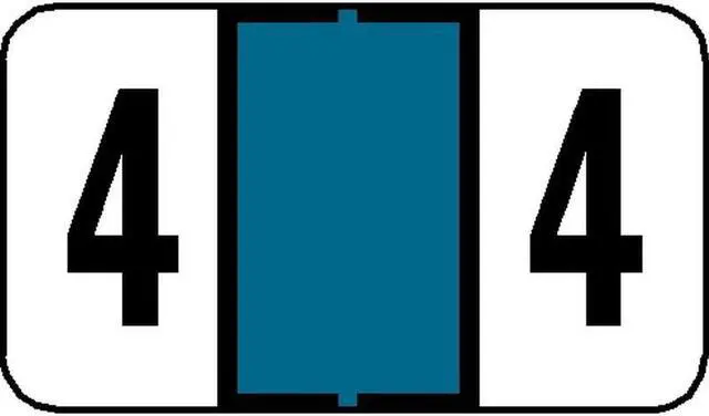 Main image of Jeter 7300 Compatible Numeric "4" Labels, Laminated Stock, 15/16" X 1-5/8" Individual Numbers - Roll of 500