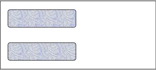 Main image of #9, Double Window Envelope, 3-7/8" x 8-7/8", 24# White Wove, Quick Stick Seal, Blue Woodgrain Inside Tint (Box of 500)