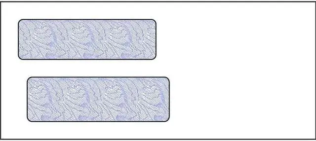 Main image of #9, Double Window Envelope, 3-7/8" x 8-7/8", 24# White Wove, Blue Woodgrain Inside Tint, (Box of 500)