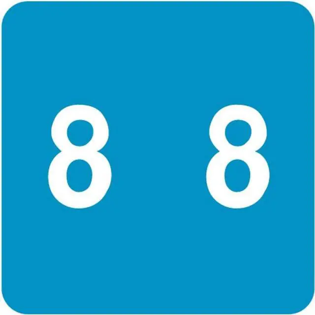 Main image of Acme Compatible "8" Numeric Labels, Laminated Stock, 1-1/2" X 1-1/2" Individual Numbers - Roll of 500