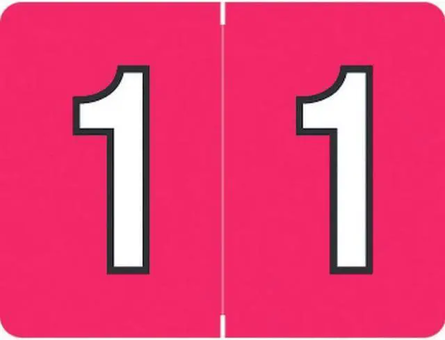 Main image of DataFile/Tab L8700 Compatible "1"  Numeric Labels, Laminated Stock, 1-1/4" x 15/16" Individual Numbers - Roll of 500