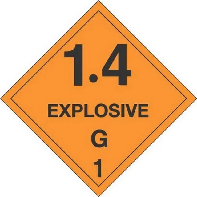 Main image of 4" x 4" 1.4 Explosive G D.O.T. Class 1 Hazard Labels (500 per Roll)