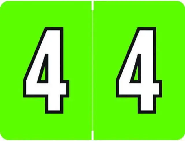 Main image of DataFile/Tab L8700 Compatible "4"  Numeric Labels, Laminated Stock, 1-1/4" x 15/16" Individual Numbers - Roll of 500