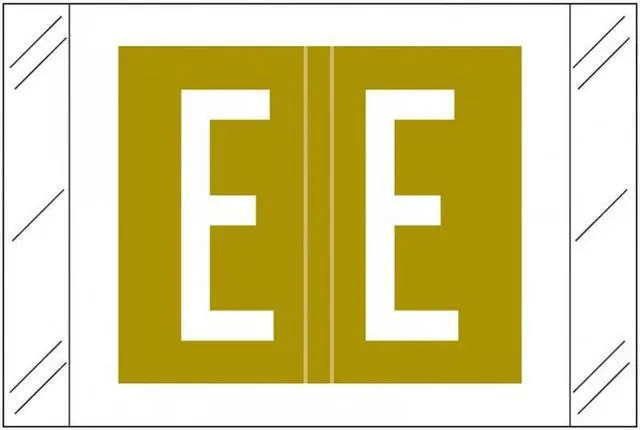 Main image of Tabbies Compatible "E" Labels, Polylaminated 100# Stock, 1 " X 1-1/2" Individual Letters - Roll of 500