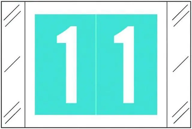 Main image of Barkley FNSTM Compatible  "1" Numeric Labels, 60# Laminated Stock, 1-1/2" x 1"" Individual Numbers - Roll of 500