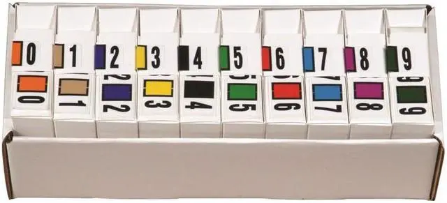 Main image of Reynolds & Reynolds RRNM Compatible Numeric "0-9" Labels, Laminated Stock, 1-5/8" x 7/8" Complete Set - Roll of 500