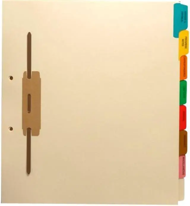 Main image of Stock Fileback Divider Sets, Medical, Side Tabs - Side Fastener (20 Sets of 8 Tabs)