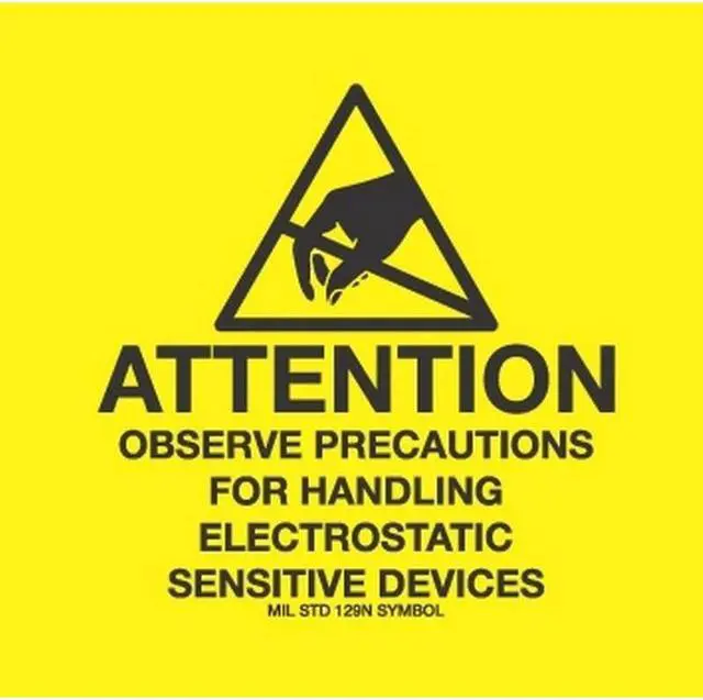 Main image of 2" x 2" Attention Observe Precaution MIL STD 129N Symbol Labels (500 per Roll)