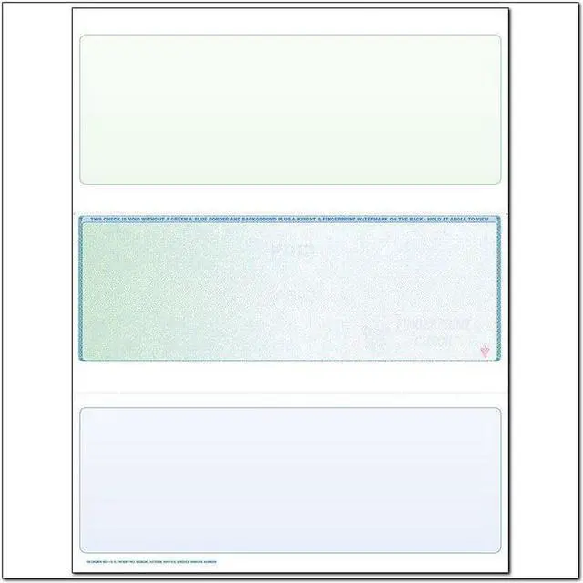 Main image of Green to Blue Rainbow Laser Check, Middle Position, Fingerprint II, Panels at 4 - 3-1/2 - 3-1/3 (Ream of 500)