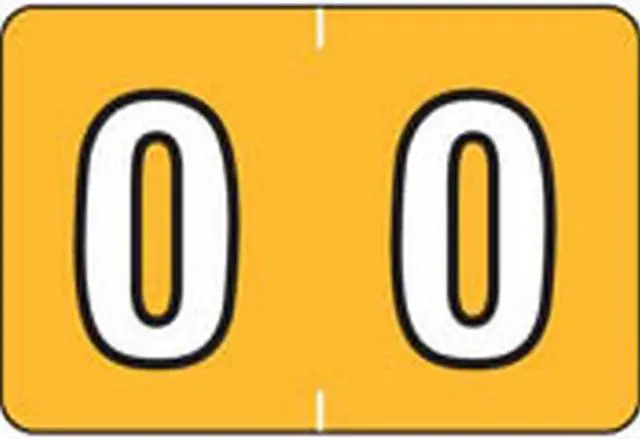 Main image of Colwell Compatible Numeric "0" Labels, Polylaminated Stock, 1" X 1-1/2" Individual Numbers - Roll of 500