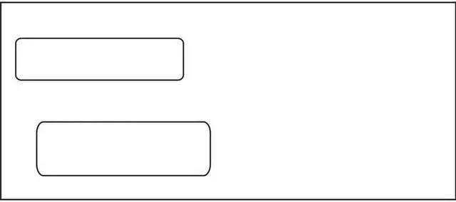 Main image of #10, Double Window Envelope, 4-1/8" x 9-1/2", 24# White Wove, Quick Stick Seal (Box of 500)