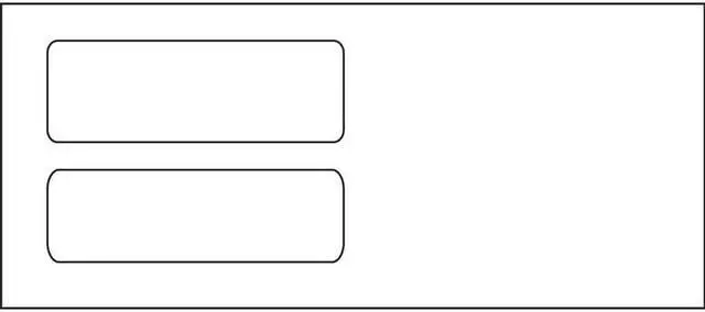 Main image of #10, Double Window Envelope, 4-1/8" x 9-1/2", 24# White Wove, Quick Stick Seal (Box of 500)