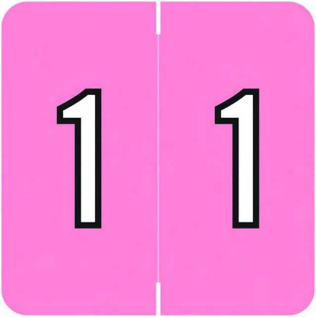 Main image of Barkley FNDBM Compatible  "1" Numeric Labels, Laminated Stock, 1-1/2" x 1-1/2" Individual Numbers - Roll of 500