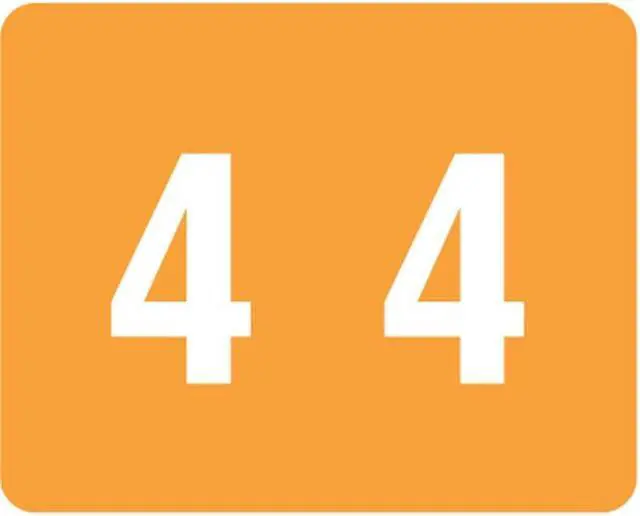 Main image of Smead DCCRN Compatible "4" Numeric Labels, Laminated Stock, 1" X 1-1/4" Individual Numbers - Roll of 500