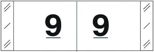 Main image of Tabbies 11830 Compatible Numeric "9" Labels, Laminated Stock, 1/2" X 1-1/2" Individual Numbers - Roll of 500