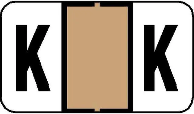Main image of Jeter 7200 Compatible "K" Labels, Laminated Stock, 15/16" X 1-5/8", Individual Letters - Pack of 225