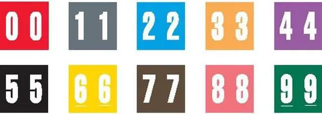 Ames Compatible Numeric Labels, Laminated Stock, 1-7/8